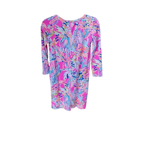 Lilly Pulitzer Multicolor Printed 3/4 Sleeve Dress XS Rayon & Spandex Womens Tun - Picture 3 of 6